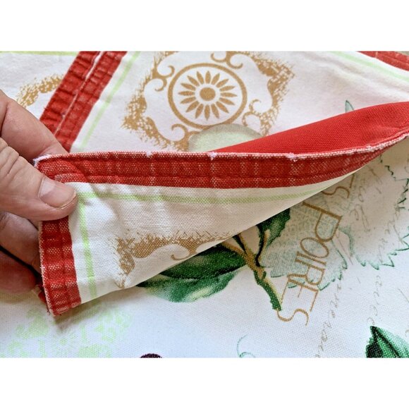 VINTAGE 4 Pc Cotton Placemat French Country Chic Cottage Kitchen Red Tan Fruit - Picture 6 of 11